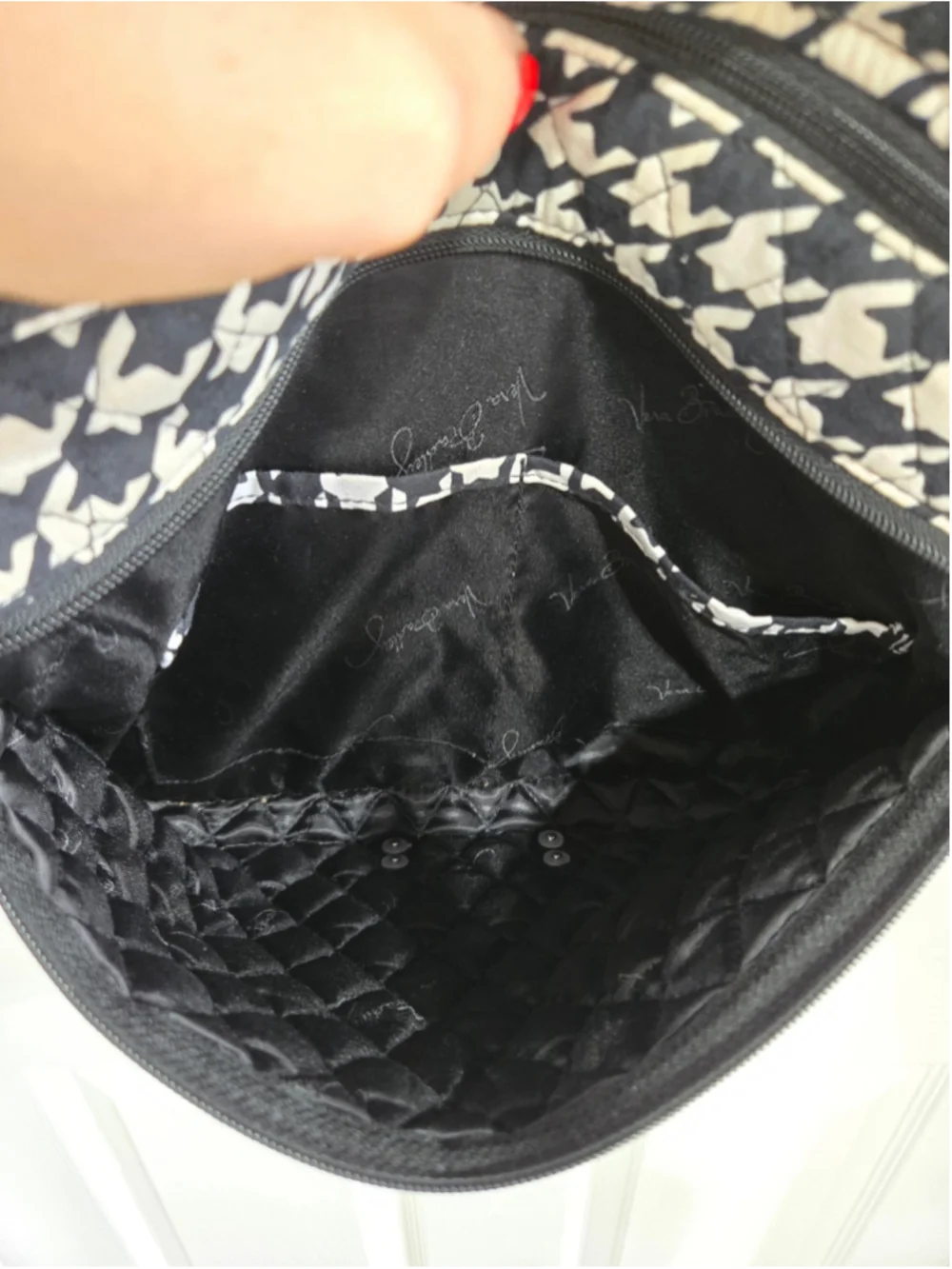 Women's Vera Bradley Crossbody Bag One Size Black White Houndstooth